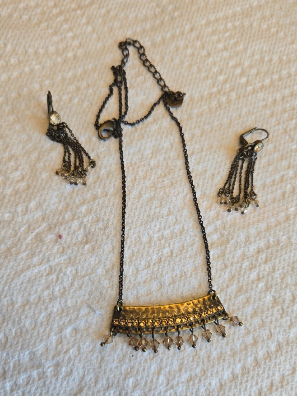 Swarovski Rustic Bronze Necklace And Earrings